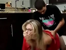 Young woman seduces her mature neighbor and gives her a deep blow job to start the day.