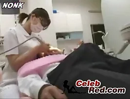 A nurse at a dental office in Japan gives a patient a hand job.