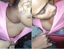 Big breasted Indian seductress gets her breasts massaged by her loving BF.