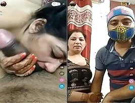Young Indian girlfriend gives blow job and facial