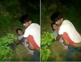 College girl has hot and steamy sex outdoors with devar