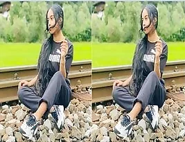 Small black girl exposes her beautiful big boobs