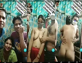 This is a video of a live sex show with three participants from the countryside.