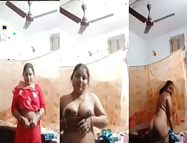 Indian housewife’s strip-tease show in video.