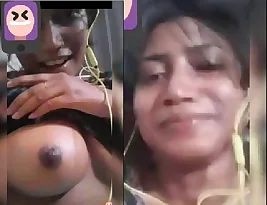 Boob show from a Desi girl during a video call