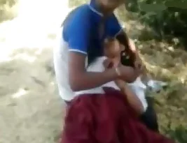 Pretty blonde girl has sex with her aroused boyfriend outside
