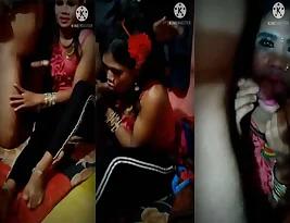Indian housewife conducts sex with two men in front of the camera