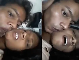 An amateur couple has passionate sex in a hotel room and moans can be heard on this video.