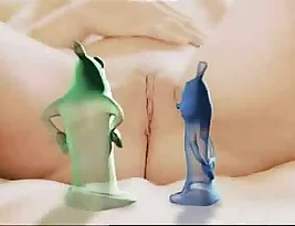 A blonde beauty has rough sex and uses a dildo and a condom in her final scene.