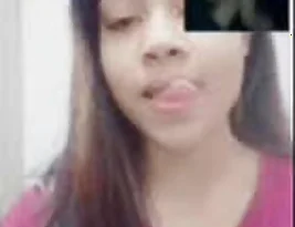 Pretty Indian woman in video call