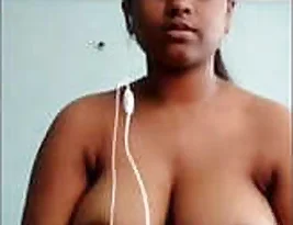 Beautiful Indian woman shows her beauty in video call