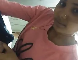 Hot Indian babe gives blow job and finger job