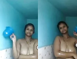 Nisha from Bathing in her natural beauty in this next video.