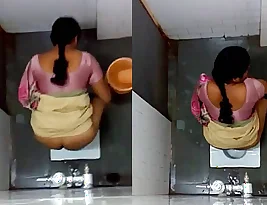 Voyeur aunt caught spying with a spy camera