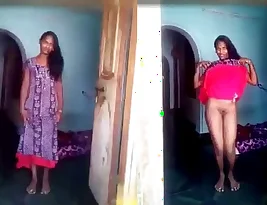 An Indian woman showing her bald genitals to her lover in a short video.