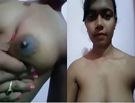 Beautiful Indian girl showing her breasts and vagina swelling with excitement.
