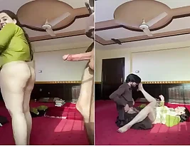 Unfaithful Pakistani wife having sex with her friend while her husband is away