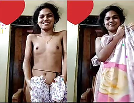 A shy girl from the Indian Malabar region exposes her breasts and vagina.