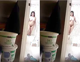 Pretty Indian girl showcasing her intimate moments with a hidden camera