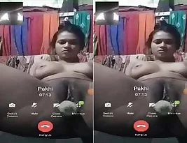 Indian girl undresses during a video call