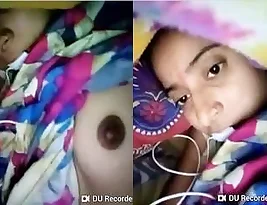 Single woman shares her body during a video call with an unknown man.