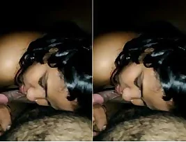 A beautiful Indian girl kissing a lover’s penis