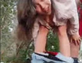Beautiful college girl getting naughty with her bf in the woods.