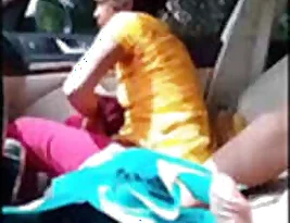 College girl from India gives blow job in the car